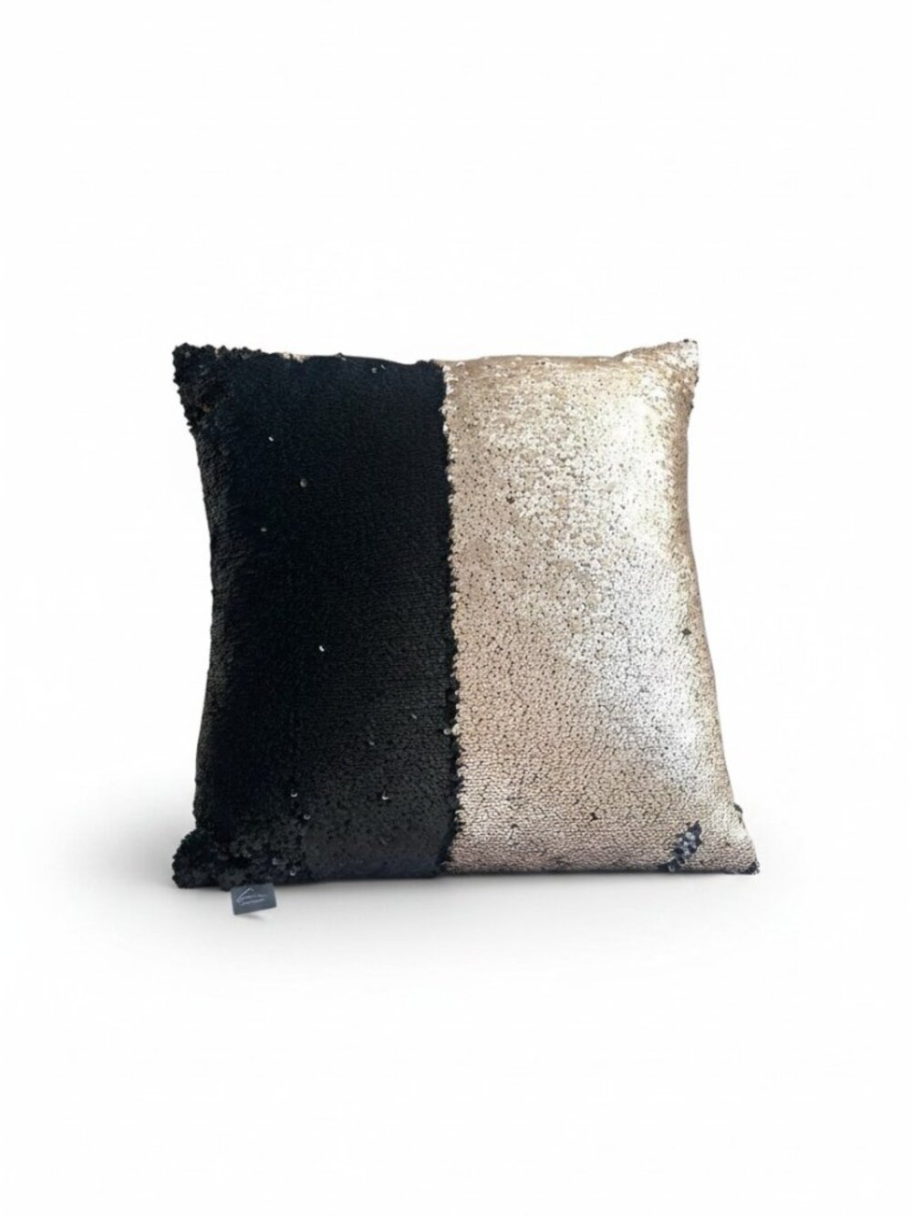 Aviva Stanoff Black/Gold Sequin Silk Pillow 18x18 NWOT